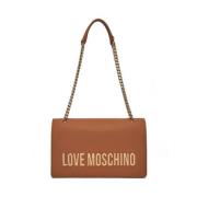 Grijze PU Tas Love Moschino , Brown , Dames