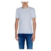 Witte korte mouwen T-shirt heren Guess , White , Heren