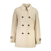 Beige Katoenen Trenchcoat met Zakken Tommy Hilfiger , Beige , Dames