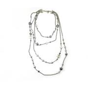 Pre-owned Fabric necklaces Chanel Vintage , Gray , Dames