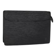 Pre-owned Leather clutches Louis Vuitton Vintage , Black , Dames