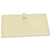 Pre-owned Leather wallets Chanel Vintage , White , Dames