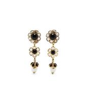 Pre-owned Metal earrings Chanel Vintage , Black , Dames