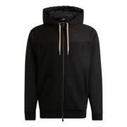 Zwarte Oversized Hoodie met Dubbele Rits Hugo Boss , Black , Heren