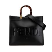 Pre-owned Leather totes Fendi Vintage , Black , Dames