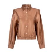 Twill Vis Blazer Norma Model Aaiko , Brown , Dames