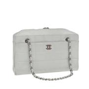 Pre-owned Leather handbags Chanel Vintage , White , Dames