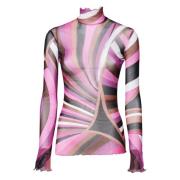 MultiColour Archief Print Mock Neck T-shirt Emilio Pucci , Multicolor ...