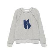 Blauw Grijs Logo Sweatshirt Ba&Sh , Gray , Dames