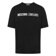 Zwarte Couture T-shirts en Polos Moschino , Black , Heren