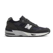 Sneakers van leer en stof met zijlogo New Balance , Gray , Heren