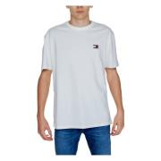 Witte Katoenen T-shirt Ronde Hals Tommy Hilfiger , White , Heren