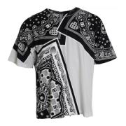 Bandana Print Katoenen T-shirt Dolce & Gabbana , Black , Heren