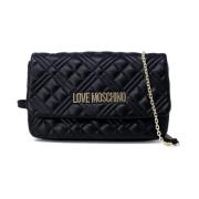 Zwarte Schoudertas met Kliksluiting Love Moschino , Black , Dames