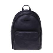 Backpack in blue tumbled leather Baldinini , Black , Heren