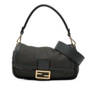 Pre-owned Leather shoulder-bags Fendi Vintage , Gray , Dames