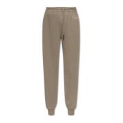 Sweatpants met logo en fluwelen afwerking Chloé , Green , Dames