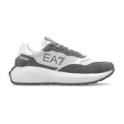 Sportschoenen met logo Emporio Armani EA7 , Gray , Dames