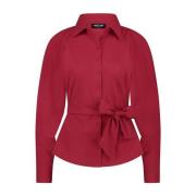 Rode Mavis Blouse met Riem Lady Day , Red , Dames