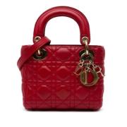 Pre-owned Leather handbags Dior Vintage , Red , Dames