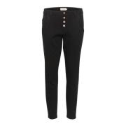 Pitch Black Slim-Fit Cropped Jeans Cream , Black , Dames