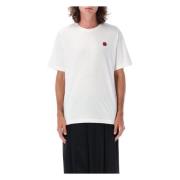 Wit T-shirt met bloemembleem Kenzo , White , Heren