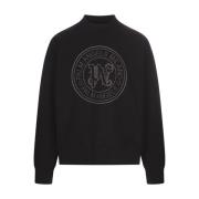 Zwarte Crewneck Sweatshirt met Logo Palm Angels , Black , Heren