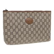 Pre-owned Leather clutches Gucci Vintage , Brown , Dames