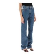 Losse jeans met rechte snit Burberry , Blue , Dames