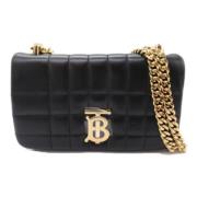 Pre-owned Leather shoulder-bags Burberry Vintage , Black , Dames