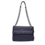 Pre-owned Leather shoulder-bags Bottega Veneta Vintage , Blue , Dames