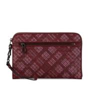 Pre-owned Leather clutches Bottega Veneta Vintage , Purple , Dames