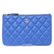 Pre-owned Leather chanel-bags Chanel Vintage , Blue , Dames