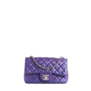 Pre-owned Leather chanel-bags Chanel Vintage , Purple , Dames