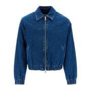 Gewatteerde Denim Bomberjack Ami Paris , Blue , Heren