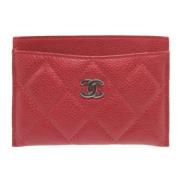 Pre-owned Leather wallets Chanel Vintage , Red , Dames