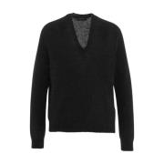 V-neck Knitwear Roberto Collina , Black , Dames