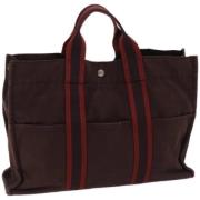 Pre-owned Canvas handbags Hermès Vintage , Red , Dames