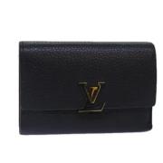 Pre-owned Leather wallets Louis Vuitton Vintage , Black , Dames