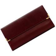 Pre-owned Leather wallets Cartier Vintage , Red , Dames