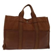 Pre-owned Canvas handbags Hermès Vintage , Brown , Dames