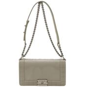 Pre-owned Leather chanel-bags Chanel Vintage , Gray , Dames