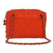 Pre-owned Nylon chanel-bags Chanel Vintage , Orange , Dames