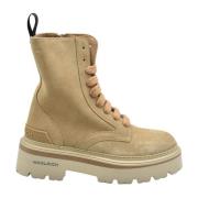 Platte Bruine Anfibio Logger Schoenen Woolrich , Brown , Dames