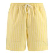 Gestreepte Katoenen Bermuda Shorts Maison Kitsuné , Yellow , Heren