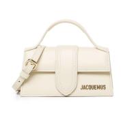 Witte leren schoudertas met klep Jacquemus , White , Dames