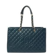 Pre-owned Leather chanel-bags Chanel Vintage , Blue , Dames