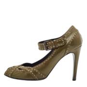 Pre-owned Leather heels Bottega Veneta Vintage , Green , Dames