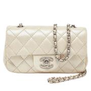 Pre-owned Leather chanel-bags Chanel Vintage , White , Dames