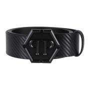 Koolstof Hexagon Riem Philipp Plein , Black , Heren